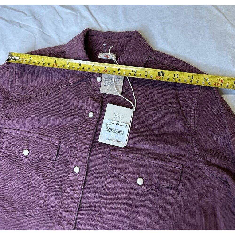 Faherty Women’s Stretch Western Shirt Catawaba Grape Purple Corduroy S NWT - Picture 8 of 9